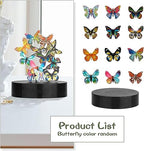 Desk Toys for Office for Adults Desktop Magnetic Butterflies Sculpture Desk Decorations for Women Office (Circular Base) - size: Circular Base