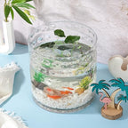 10" Wide 10" High Decorative Glass Cylinder Vase with Dimpled Circle Pattern, 8 Inch Tall, Clear (1, 10"x10") - size: 10"x10"