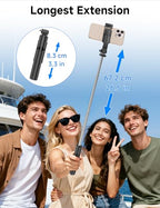 Mini Selfie Stick Travel Tripod for Cell Phone with Light, Extendable Selfie Stick for iPhone with Detachable Remote, iPhone Tripod for Video Recording, Photograph, Compatible with Cellphones - style: Black(with Light)