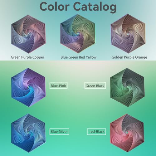Fractal Fidget Hexagon - Suitable for Relieving Stress, Anxiety, and Tension | Autism, ADHD | Desk Adult Fidgeting Stress Relief Gift (Blue Green Red Yellow 35 Rings) - color: Blue Green Red Yellow 35 Rings