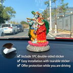 alikiki India Idol Radha Krishna Figurine - 3.9”H Hindu Murti God Krishna Radha Statue for Car Dashboard Decor Home Office Temple Mandir Altar Shrine Pooja Decor Diwali Spiritual Gifts - size: 3.9”H