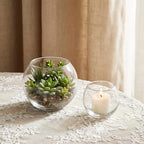 12pcs Clear Round Glass Vases Bowl Flower Vase,3.7"W X3.1"H Set of 6pcs Globe Vase 2.6”W X 2”H Set of 6pcs Candle Holder,Bud Vases in Bulk for Centerpieces,Party Decor,Table Decoration and Home Decor