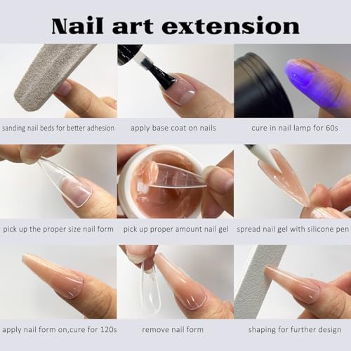Fcozpjk Solid Builder Nail Gel, Nude Pink & Skin Color, Non-Sticky Hard Gel for Nails, 3D Sculpting, Extension, Salon Supplies - color: 02-03