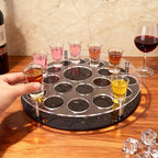Round 36 Shot Glass Holder Acrylic Shot Glass Tray Holders Clear Organizer Wine Cup Serving Tray Cups Display Accessories for Party, Bar, Club,Large Hole: 1.77 Inch - style: 1.77 inch hole - round (36 Holes)