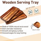 Roowest 5 Pack Solid Acacia Wood Serving Trays for Laser Engraving Rectangular Wooden Board for Food Appetizer Serving Tray Plates for Vegetables Fruit Cheese Housewarming Gifts(14 x 5.5 Inch) - size: 14 x 5.5 Inch