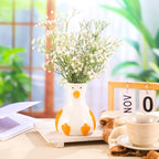 Ceramic Goose Vase White Modern Flower Vase with Unique Goose Design Aesthetic Table Decor Funky Trendy Art Planter Holder for Flowers, Home Office Shelf Decoration