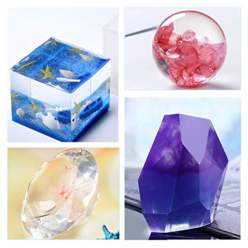 Epoxy Resin Casting and Coating Kit for Art, Jewelry, Crafts - 32 Oz | Bonus 4 pcs Graduated Cups, 3pcs Sticks, 1 Pair Rubber Gloves by Puduo - size: 32OZ