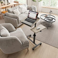Furist Adjustable Bedside Laptop Desk with Mouse Pad on Wheels, Adjustable Overbed Table,Rolling Computer Stand,Hospital and Home Use - color: Log Grey