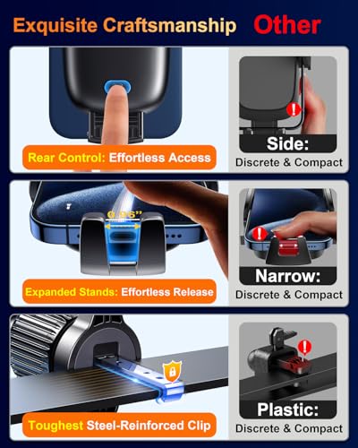 Qifutan Dash Mounted Phone Holders for Your Car Dash Phone Mount for Car Dashboard Air Vent Multi-Mount 3 in 1 Vehicle Windshield Holder Compatible Multi-Device Clip Desk Mount - style: Dash-C