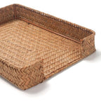 Seagrass Letter Tray for A4 File Woven Desk Tray Organizer for Paper Folder Mail Document Magazine Storage Basket for Office