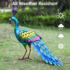 chisheen Metal Peacock Statue Garden Decor Yard Art Sculpture Outdoor Decoration for Lawn,Patio,Backyard,Housewarming Birthday Gifts for Women,Mom,Grandma