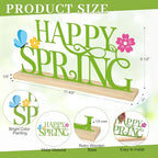 COCHIE Metal Happy Spring Sign, Spring Decorations for Home, Office, Shelf, Mantel, Indoor, Spring Flower Decor, Spring Butterfly Table Top Party Decoration (Spring) - style: Spring