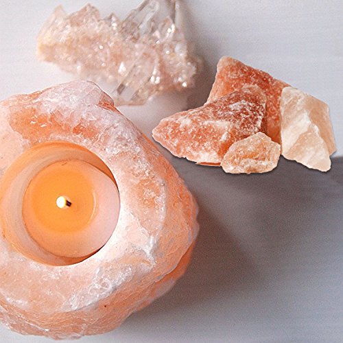 Himalayan Glow Hand Carved Himalayan Salt Candle Holders, Home Decor Item great as a Night light - size: 1 Count (Pack of 1)