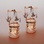 Carousel Candle Rotary Candle Holder for Home Decoration, Funny Birthday Gift for Grandma Wife Daughter, Unique Birthday Gift for Women, Rotating Candles for Mom (Gold Hummingbird)