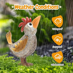 Outdoor Whimsical Rooster Statue Resin Chicken Art Sculpture Garden Rooster Figurine Decoration, Rustic Roosters Decor, Animal Ornament for Yard, Lawn, Home, Office, Garden Gifts