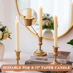 12 Pack Silicone Candle Grippers for Taper Candles | Flexible Holders to Keep Candles Upright | Fits 3/4 inch(0.75") Diameter Standard Candles, Wedding & Event Decor