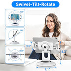 AboveTEK Retail Kiosk iPad Stand, 360° Rotating Commercial POS Tablet Stand, Fits 6"-13" (Screens) iPad mini Pro-Business Swivel Tablet Holder, for Store Office Reception Kitchen Desktop (White) - color: White
