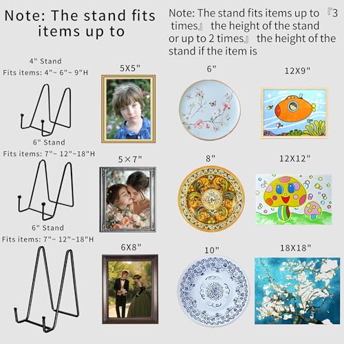 Birity 32 pcs 4.5in Plate Stands for Display,Metal Plate Holders Display Stands Can Be Used for Picture Stand,Book Stands for Display,Plate Display Stands,Easel,Photo Frame Stands,Desktop Stand