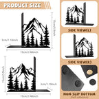 Metal Bookends Mountain Bookends Decorative Modern Book Ends for Shelves Bookshelf Home Office Desk Decorative Shelf Stoppers for Books Space-Saving Desk Organizer - style: Mountain Decorative Bookends
