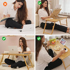 Lap Desk COIWAI Bed Table Desk Tray Desk for Bed for Laptop Writing Eating Laptop Desk with Tablet Slot, Adjustable Height Angle, Foldable Tray for Sofa Couch Floor, with Storage Drawer - Large - size: 28.8" *13.4" Height&Angle adjust