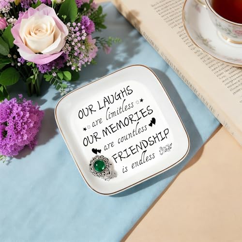 Birthday Gifts for Women, Unique Birthday Friendship Christmas Gift for Female Friends, Her, BFF, Girls | Our Friendship is Endless Trinket Tray for Best Women Friend - style: Friendship is endless