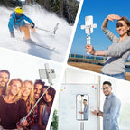 Mini Phone Tripod Stand,MQOUNY 38" Phone Tripod &Selfie Stick with Wireless Rechargeable Remote & Removable Light, Extendable Tripod Stand 360 Rotation Compatible with Phone&Android Samsung (White) - color: White