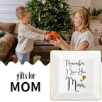 Mom Gifts from Sister Mothers Day Gifts Birthday Gifts for Mum Christmas Thanksgiving Gift Female Small Unique Trinket Tray Ceramic Jewelry Dish Ring Holder,Remember I Love You Mom - color: Remember Mom