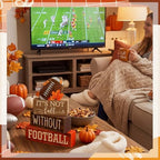 Yuntau 4 Pcs Football Fall Table Decorations Football Tiered Tray Decor Rustic Autumn Wooden Blocks Sign It's Not Fall Without Centerpiece Decorative Faux Book Sign for Room Coffee Table Mantel Shelf - style: Football Fall