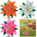 Cinnvoice 3 Pack Garden Stepping Stone Outdoor, Decorative Dimensional Resin Stepping Stones for Patio Pathway Landscaping Walkway Sculpture Yard Backyard Lawn(Lily,10 Inches) - size: 10 Inches, style: Lily