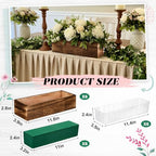 Dandat 6 Set Wood Boxes for Centerpieces 12x4 Inch Rectangle Wooden Planter Box Rustic Wood Planter with Removable Plastic Liner Floral Foam Blocks for Centerpieces Home Wedding Garden Decor - size: 12x4 Inch