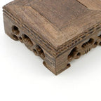 Wooden Display Stand Base 3.15"×3.15" Square Wood Carved Pedestal Oriental Style Stand for Vase, Teapot, Table Lamps - size: 3.15"×3.15"