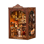 Twilight Library Book Nook Kit - DIY Miniature Dollhouse with LED Warm Light, 3D Wooden Puzzle Bookends, Immersive Miniature, Stress Relief Craft Gift for Adults Teens, Aesthetic Home Decor - style: Twilight Library