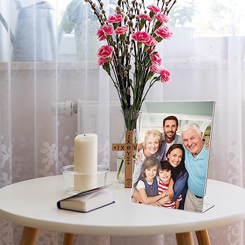 12 Pack Acrylic Sign Holder 8.5 x 11 Slant Back Acrylic Stands for Display Plexiglass Clear Acrylic Display Stands for Ad Frame, Picture Photo Frames, Promotions, Restaurants, Office, Store - size: Vertical 12 Pack 8.5x11''