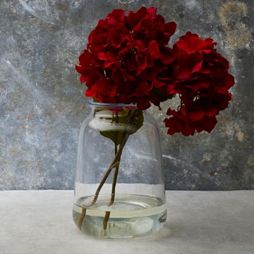 Elements 12 Inch Clear Glass Milk Bottle Vase - Large Farmhouse Flower Vase for Home Decor, Dried Flowers, Faux Floral Arrangements, Country Style Room Decor, 12 in H x 8.75 in Diameter - size: 12.2 Inch