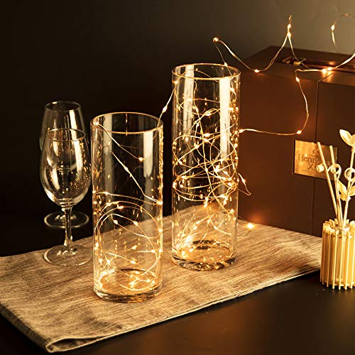 WGV Cylinder Vase, Diameter 5", Height 8", Clear Glass Floral Planter Container, Floating Candle Holder for Wedding Party Event Home Office Decor, 1 Piece - size: 5"x8"H CL