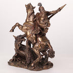 Veronese 10 5/8 Inch Saint George Slaying Dragon Cold Cast Resin Statue Bronze Finish