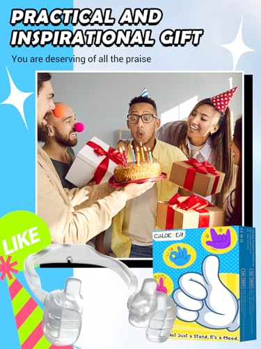 CALDEVER Mom Gift for Mothers Day Thumbs Up Lazy Phone Stand: Gifts for Teens Boys Girls Cell Phone Holder for Desk Birthday Gifts for Grandma Nana Women Wife Men Adults from Son Daughter - color: Transparent