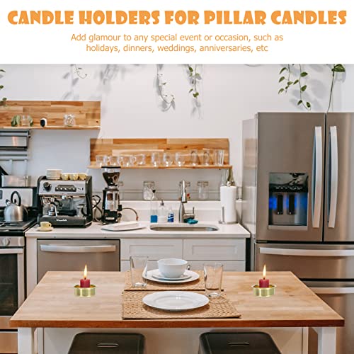 Uonlytech Wedding Table Decor 5pcs Tea Light Tins Cups, Golden Metal Tea Light Candle Holder Empty Scented Candle Cup DIY Candle Holders for Party Wedding Table Decoration Tapered Candlestick Holders - color: Golden