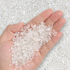 T4U Tumbled Chips Stones Crushed Crystal Quartz 1 LB, Irregular Shaped Gravels Pebbles Healing Stones, DIY Smoothed Rocks for Potted Plant,Resin Art,Vase Fillers Aquarium Gravel Rocks (Clear) - color: #3 - Clear, size: 1 LB