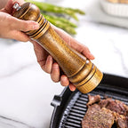 Wooden Pepper Mill Pepper Grinder Kit Manual mills Solid With Strong Adjustable Ceramic Grinders Set 8 Inches - color: B Retro colour Pepper Mill