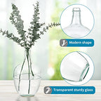 MDLUU Glass Jug Vase 10" Tall, Clear Flower Vase, Decorative Bottle Vase for Dining Room, Bedroom, Bathroom, Mantel - style: without twine rope