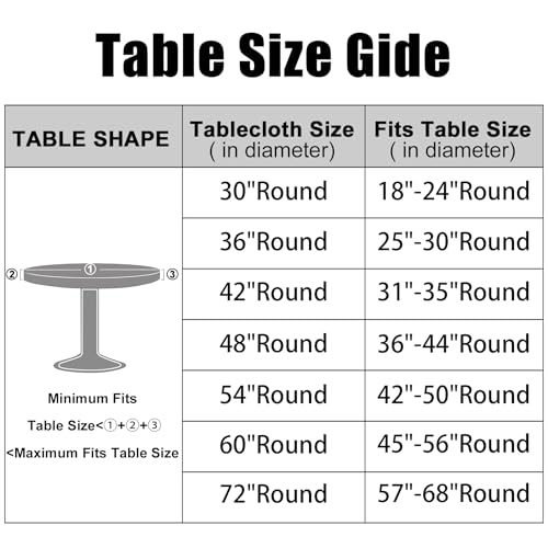 Smiry Round Picnic Tablecloth, Waterproof Elastic Fitted Table Covers for 36" - 44" Tables, Wipeable Flannel Backed Vinyl Tablecloths for Camping, Indoor, Outdoor, Black - color: Black, size: For Up To 36"-44" Round