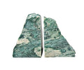 AMOYSTONE Kitchen Bookshelf Organizer | Natural Green Mica Stone Bookends 4-6LBS Heavy Base | Energy Crystal & Easy to Clean - color: Green, size: 4-6 Pounds