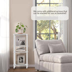 TUTOTAK End Table, Side Table, Nightstand, 2-Tier Storage Shelf, Sofa Side Table for Small Space, Living Room, Bed Room TB01BW034 - color: White