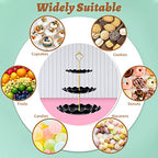 BACUTHY 3 Tier Cupcake Stand Holder, Plastic Cup Cake Stand Towel with Tiered Serving Tray for Cupcakes, Donuts, Fruits and More, White (Black) - color: Black