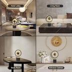 Modern Decorative Globe Sculpture, Black and Gold, Matel Base, Orbital Design, Contemporary Home Decor, Metal Art Piece