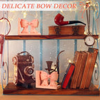 2 Pcs Pink Bow Bookends Coquette Home Decor Cute Sculpture Book Ends Resin Pink Bookends Shelves Bow Nursery Decoration for Bedroom Home Office Nursery Decor Birthday Gift - style: Bow