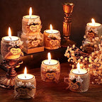 Retisee Wedding Candle Favors for Guests Bridal Shower Wood Memorial Tealight Candle Holder Thank You Gifts Handmade Candles for Wedding Baby Shower Housewarming Table Centerpiece(16 Sets)