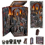 MiniCity Magic Booknook Building Set with LED Light, Mini Bookend Building Kit for Bookshelf & Home Decor, DIY Miniature Book Nook Building Model for Kids Adults Teens (Haunting Relics) - style: Haunting Relics