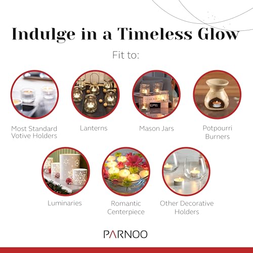 Tea Light Candles in Metal Cups - 6 Hours Clean, Long Burning White Unscented Tea 250 Votive Candles Bulk for Romantic Dinner, Wedding, Spa & Hotels by PARNOO - style: 250 Pack 6 Hours Burn Time
